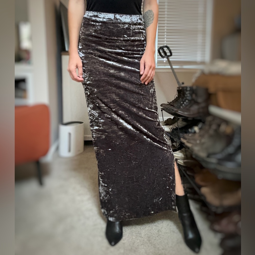 4 for $20 Crushed velvet maxi skirt